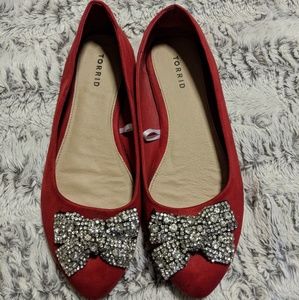 Torrid Rhinestone bow flats